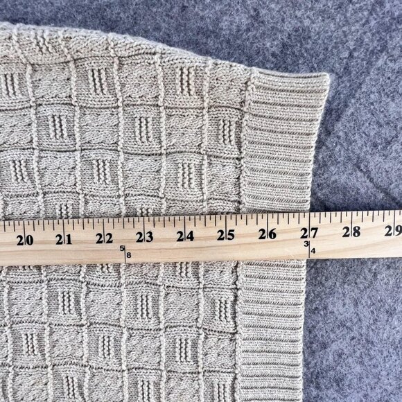 Blackhawk Hockey Sweater Mens Medium Beige Cotton Knit V Neck Gear Sports - Picture 7 of 9